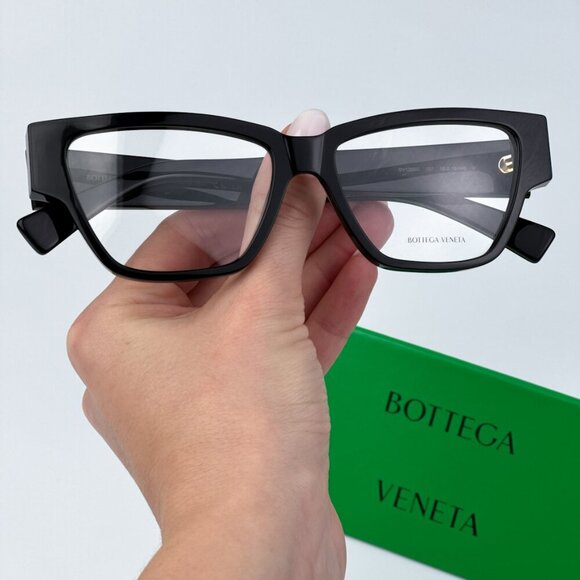 Bottega Veneta BRAND NEW Eyeglasses BV1288O 001 Black Cat Eye Unisex - Picture 1 of 12